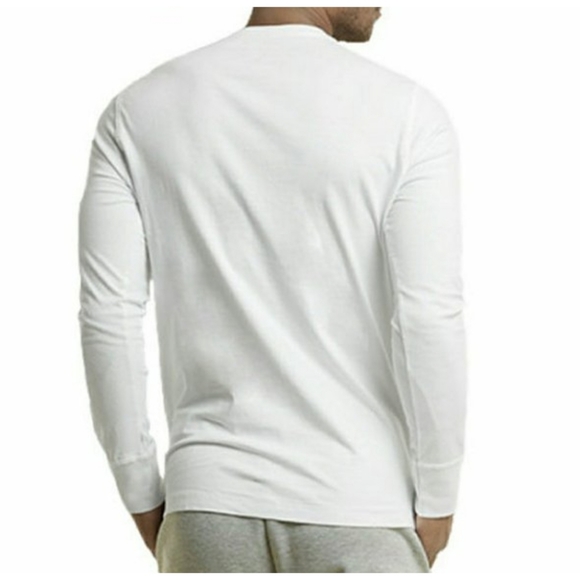 MEN'S 3 BUTTON LONG SLEEVE HENLEY - White - Picture 5 of 9